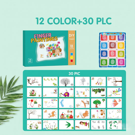 Kids Finger Paint Set โ 30 Colors