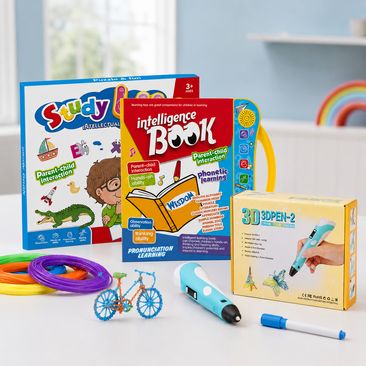 3D Creative Pen + Learning Book Bundle