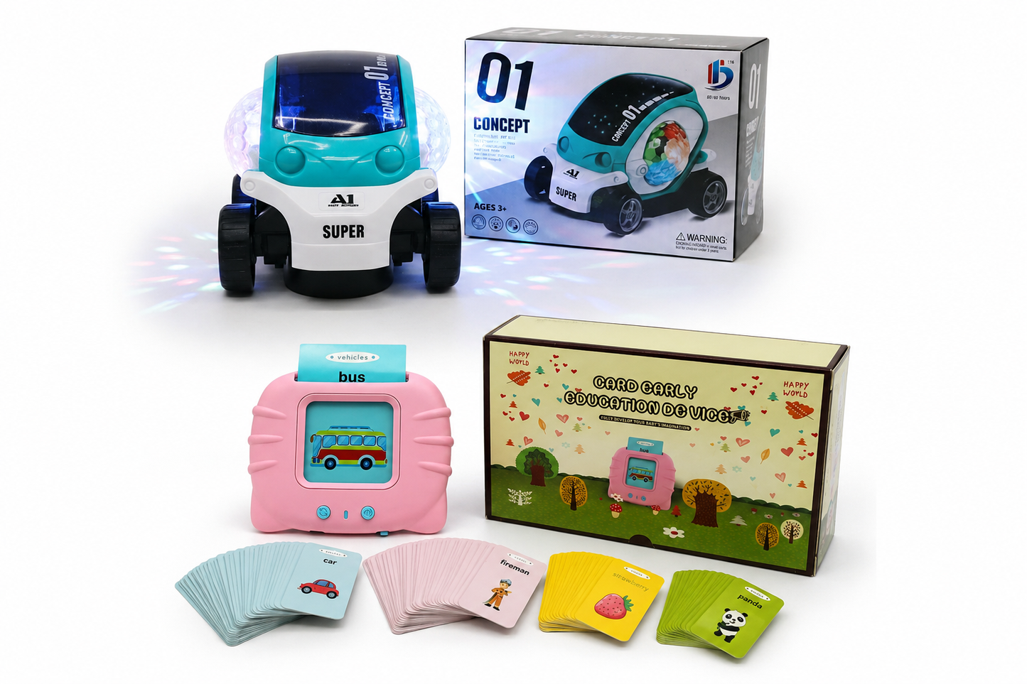 Concept Car + Flash Cards + Table Tennis Bundle